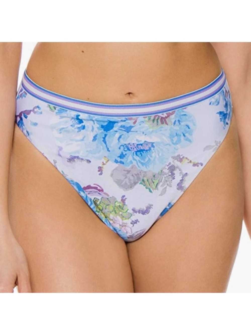 NWT BECCA BY REBECCA VIRTUE Vintage Floral High Waist Bikini Bottom M